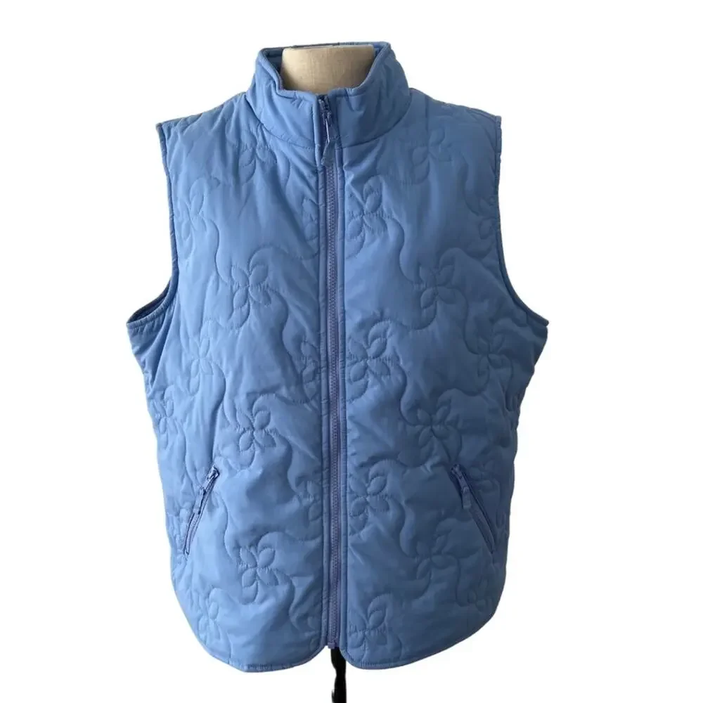 Hanna Andersson Baby Blue Floral Design Vest Size L